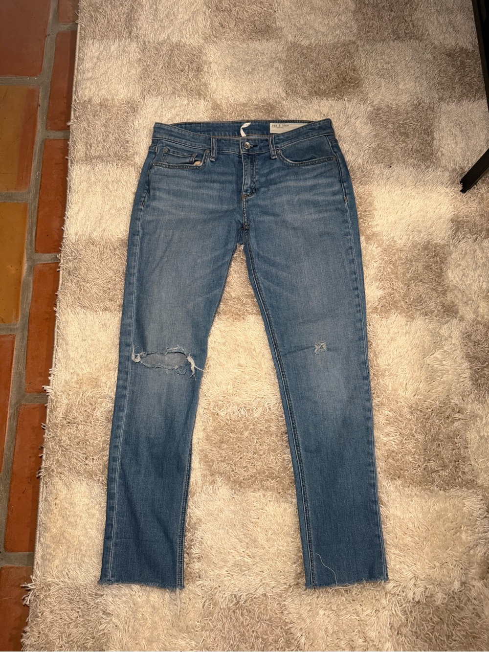 Women's Low Rise Distressed Skinny Jeans